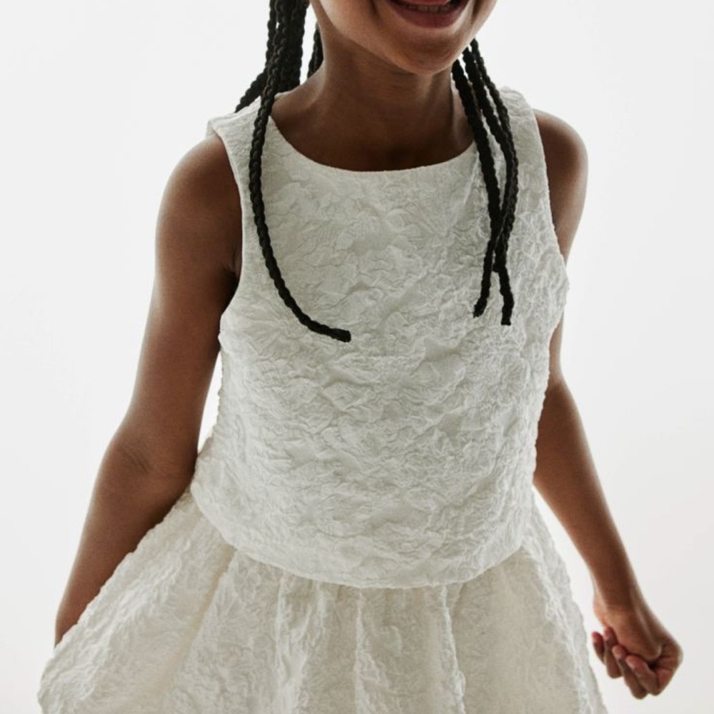H&M girls lace Jacquard-weave Top